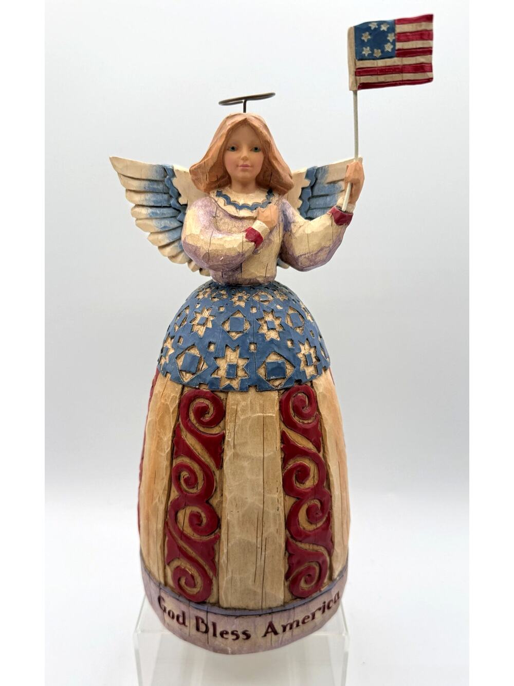 2002 Jim Shore Heartwood Creek 'I Pledge Allegiance To The Flag' Angel